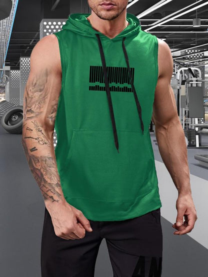 Graphic Drawstring Hooded Sweat Activated Sports Top